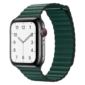 Kép 1/6 - Oxford zöld Apple Watch Leather Loop mágneses bőr szíj