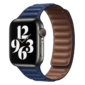 Kép 1/5 - Párizsi kék Apple Watch Leather Band mágneses bőr szíj