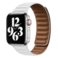 Kép 1/5 - Gyémántfehér Apple Watch Leather Band mágneses bőr szíj