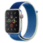 Kép 1/5 - Alkálikék Apple Watch tépőzáras szövet szíj