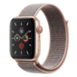 Kép 1/5 - Antracit-rózsaszín Apple Watch tépőzáras szövet szíj