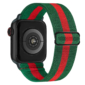 Kép 1/5 - Angolzöld-bársonyvörös Apple Watch rugalmas szövet szíj