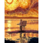 Kép 2/2 - Van Gogh és a naplemente mintás szilikon szíj