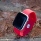 Kép 2/5 - Galagonyapiros Apple Watch szilikon szíj