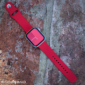 Kép 5/5 - Cseresznyepiros Apple Watch szilikon szíj